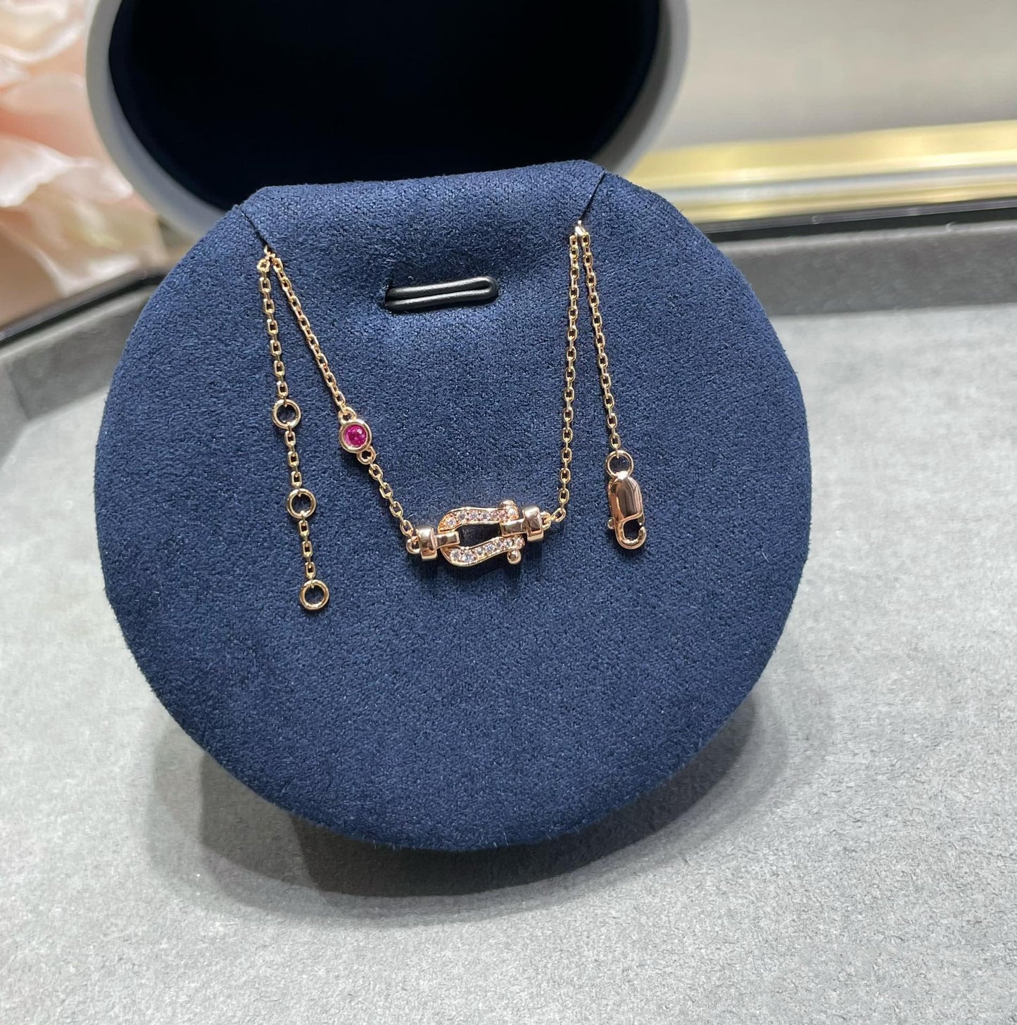 [Luxery]FORCE 10 DIAMOND CHAIN LINK PINK GOLD BRACELET