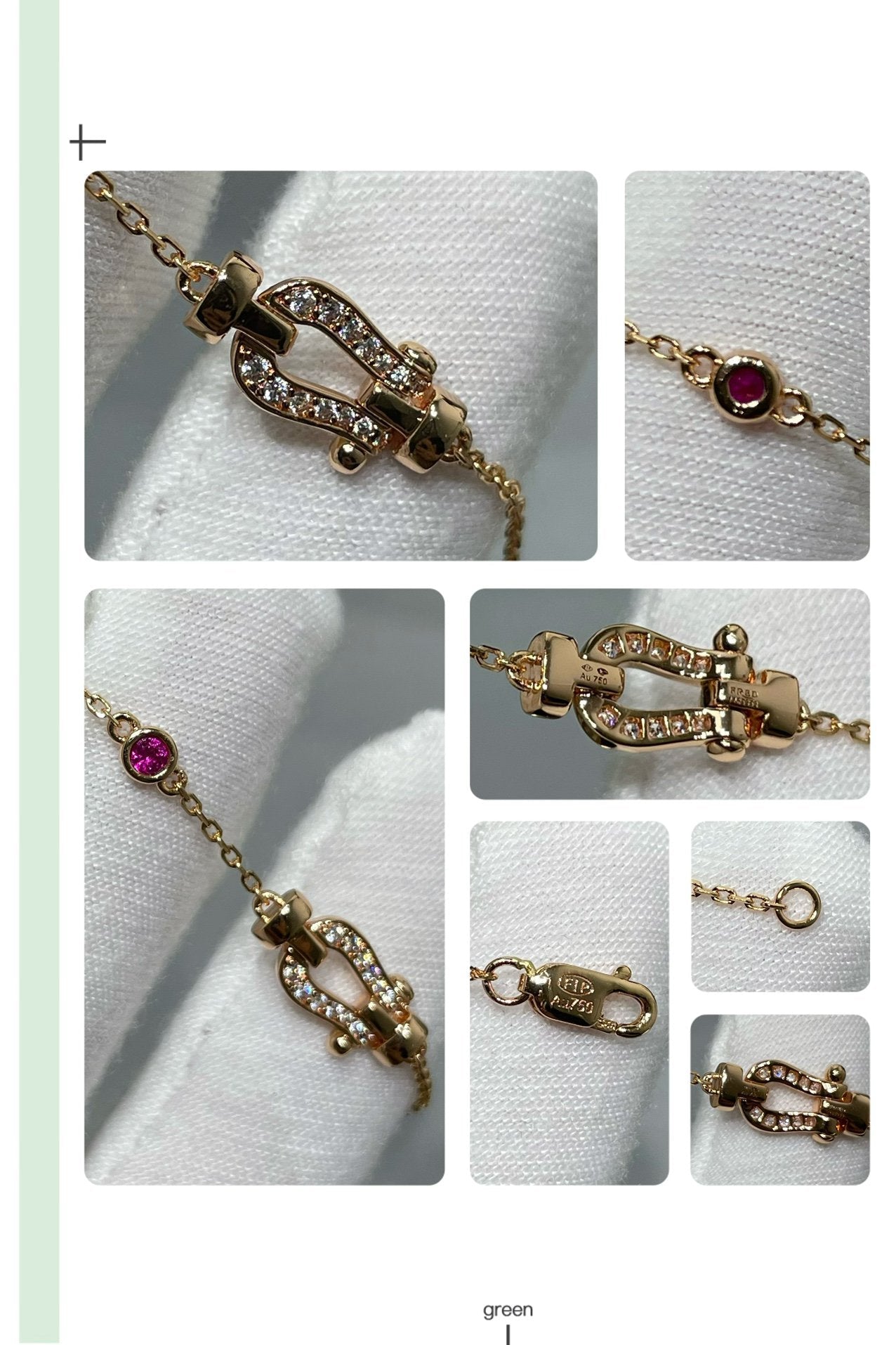 [Luxery]FORCE 10 DIAMOND CHAIN LINK PINK GOLD BRACELET