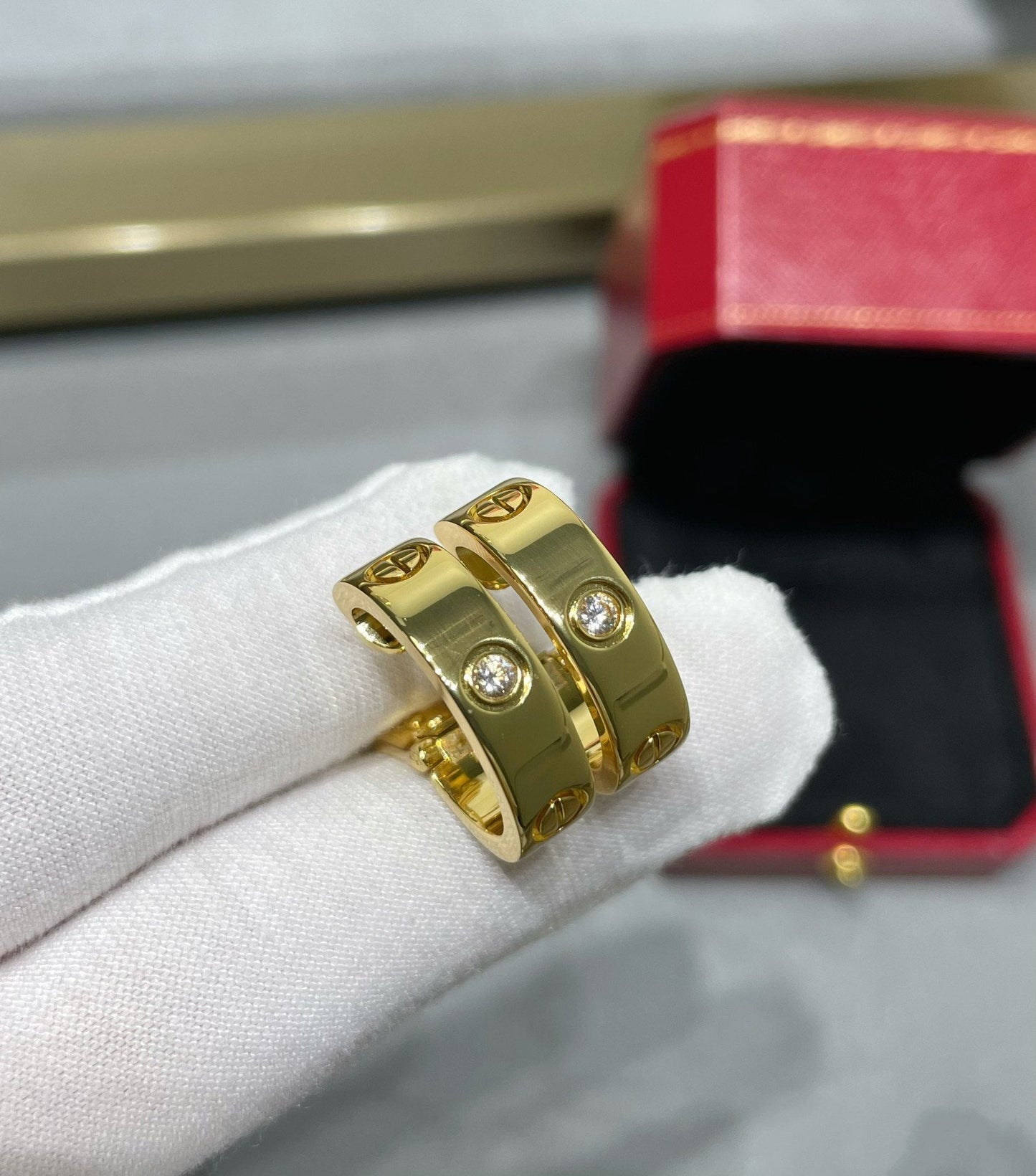 [Luxery]LOVE 5.5MM 1 DIAMOND EARRINGS