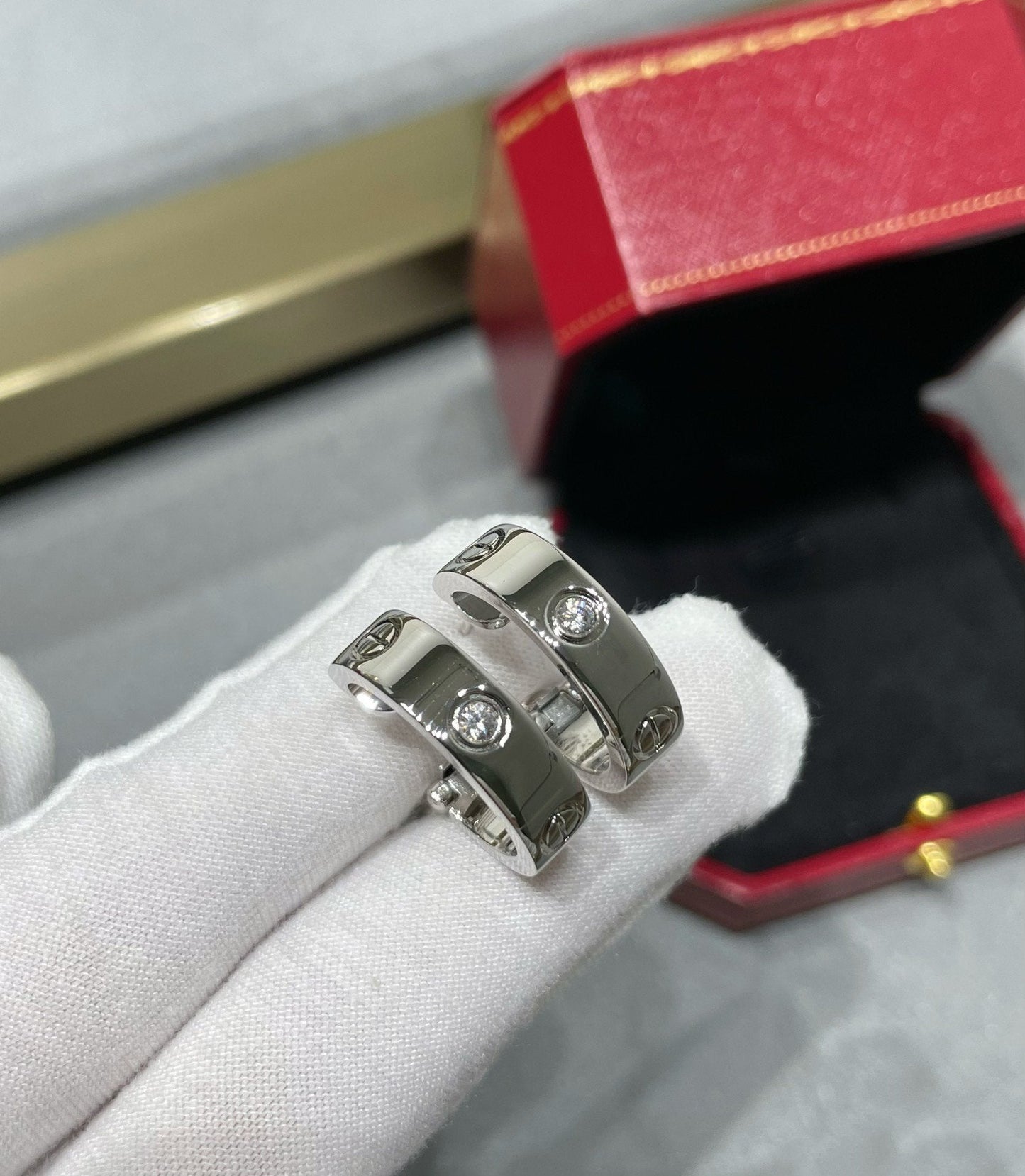 [Luxery]LOVE 5.5MM 1 DIAMOND EARRINGS
