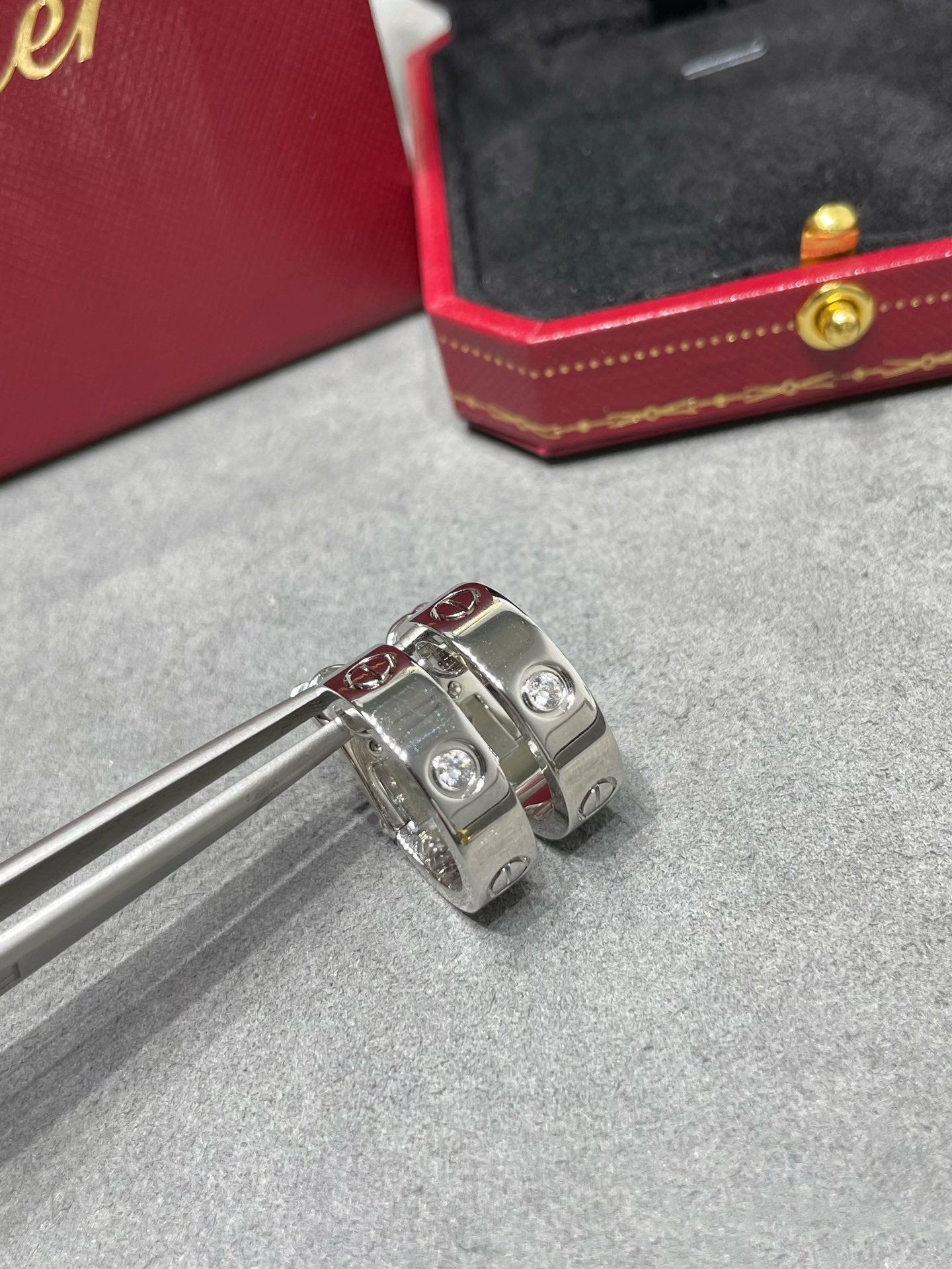 [Luxery]LOVE 5.5MM 1 DIAMOND EARRINGS