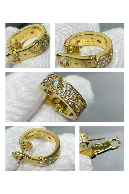 [Luxery]LOVE 5.5MM DIAMOND PAVED EARRINGS