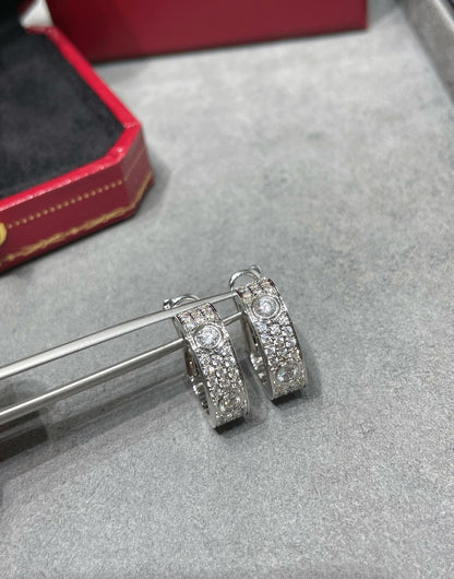 [Luxery]LOVE 5.5MM DIAMOND PAVED EARRINGS