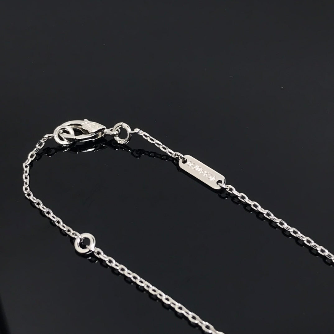 [Luxery]CLOVER PIETERSITE SILVER LONG NECKLACE