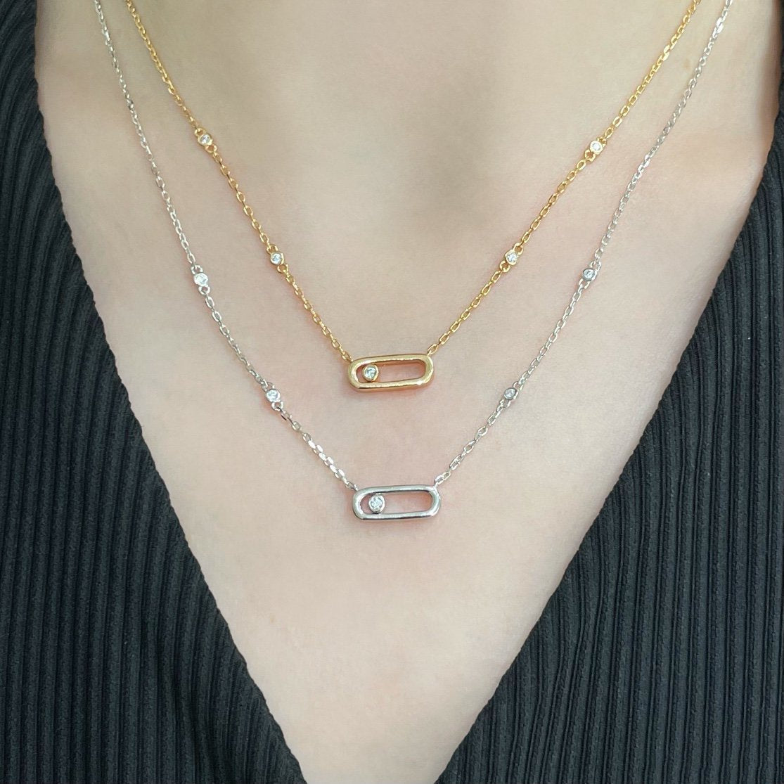 [Luxery]MOVE UNO DIAMOND NECKLACE
