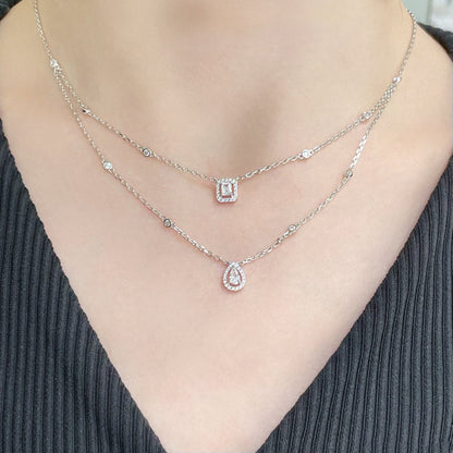 [Luxery]MY TWIN 2 ROW DIAMOND NECKLACE