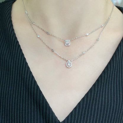 [Luxery]MY TWIN 2 ROW DIAMOND NECKLACE