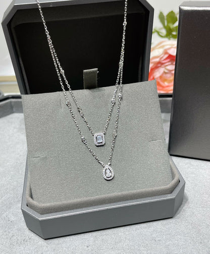 [Luxery]MY TWIN 2 ROW DIAMOND NECKLACE