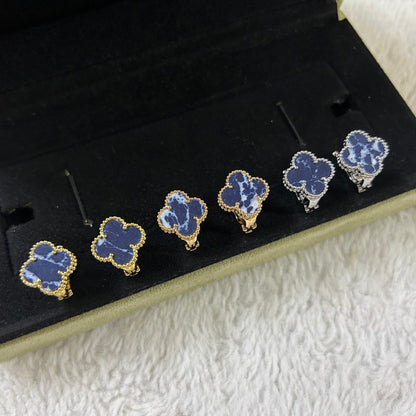 [Luxery]CLOVER PIETERSITE MEDIUM STUD EARRINGS