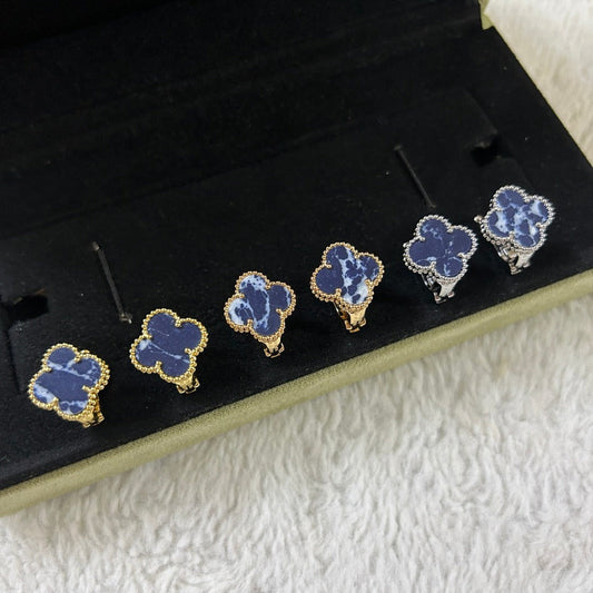 [Luxery]CLOVER PIETERSITE MEDIUM STUD EARRINGS