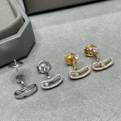 [Luxery]MOVE UNO PINK GOLD DIAMOND EARRINGS