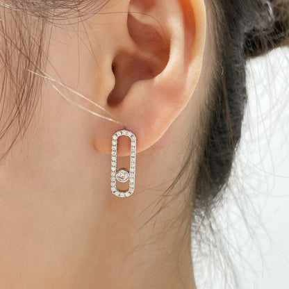 [Luxery]MOVE UNO STUD DIAMOND PAVED EARRINGS