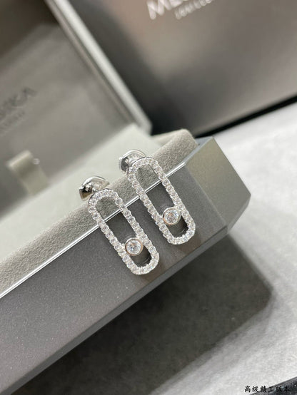 [Luxery]MOVE UNO STUD DIAMOND PAVED EARRINGS