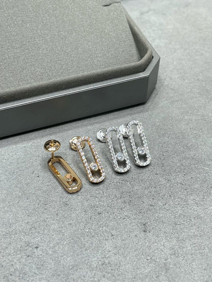 [Luxery]MOVE UNO STUD DIAMOND PAVED EARRINGS