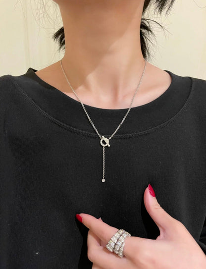 [Luxery]FINESSE SILVER DIAMOND NECKLACE