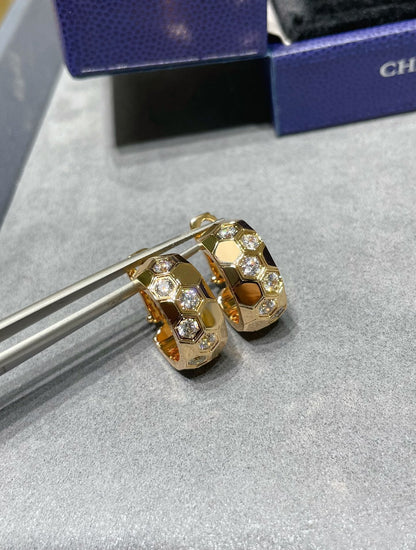 [Luxery]BEE LOVE DIAMOND HOOP EARRINGS