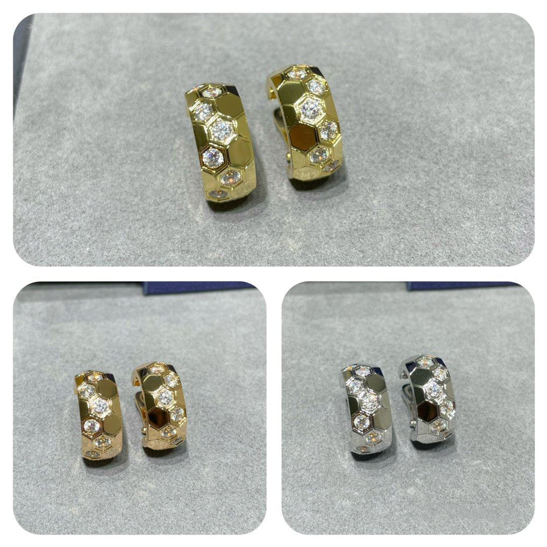 [Luxery]BEE LOVE DIAMOND HOOP EARRINGS