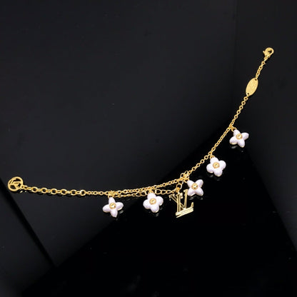 [Luxery]LOGO 6 MOTIF STAR AND SUN GOLD BRACELET