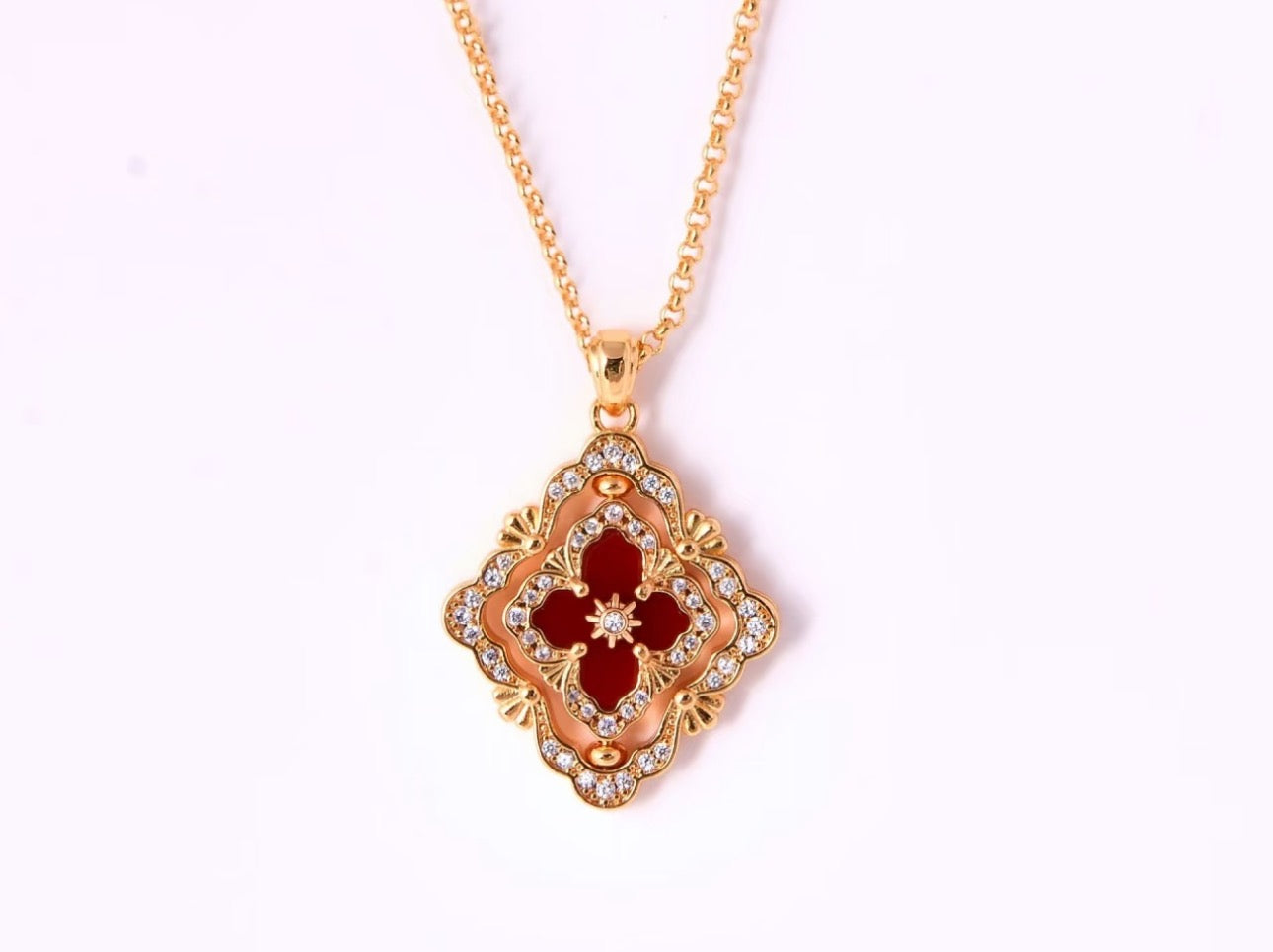[Luxery] B.C.L ENAMEL ROTATING SINGLE-DIAMOND NECKLACE£¨Various colors£©