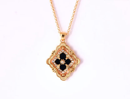 [Luxery] B.C.L ENAMEL ROTATING SINGLE-DIAMOND NECKLACE£¨Various colors£©