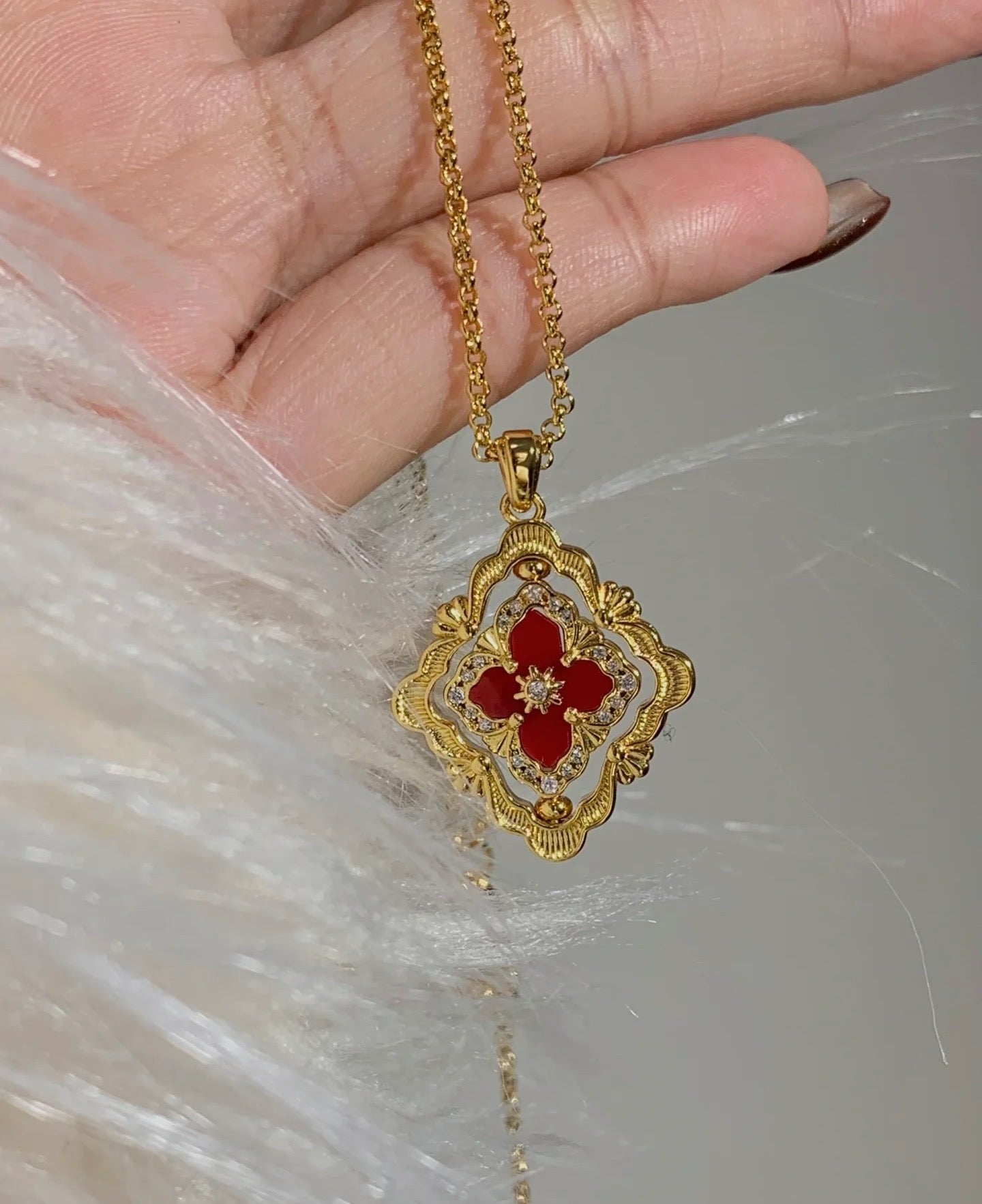 [Luxery] B.C.L ENAMEL ROTATING SINGLE-DIAMOND NECKLACE£¨Various colors£©