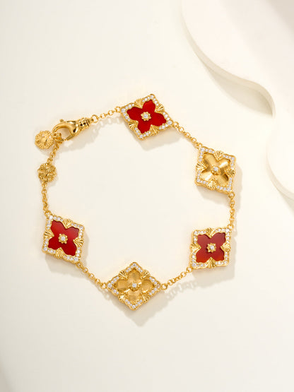 [Luxery]B.C.L ENAMELED Five-Flower Bracelet£¨Various Colors) BIG SIZE