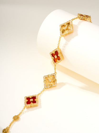[Luxery]B.C.L ENAMELED Five-Flower Bracelet£¨Various Colors) BIG SIZE