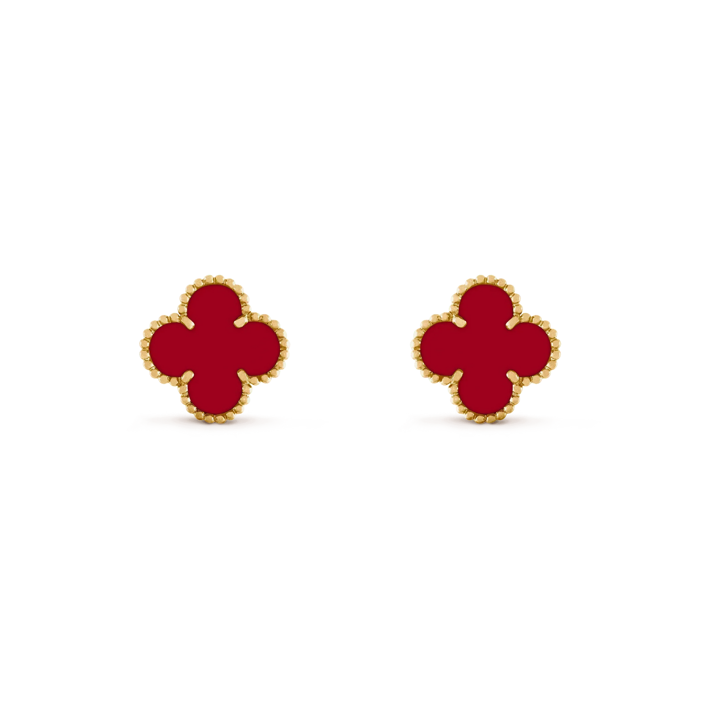 [Luxery]CLOVER MEDIUM 1 MOTIFS CARNELIAN  EARRINGS