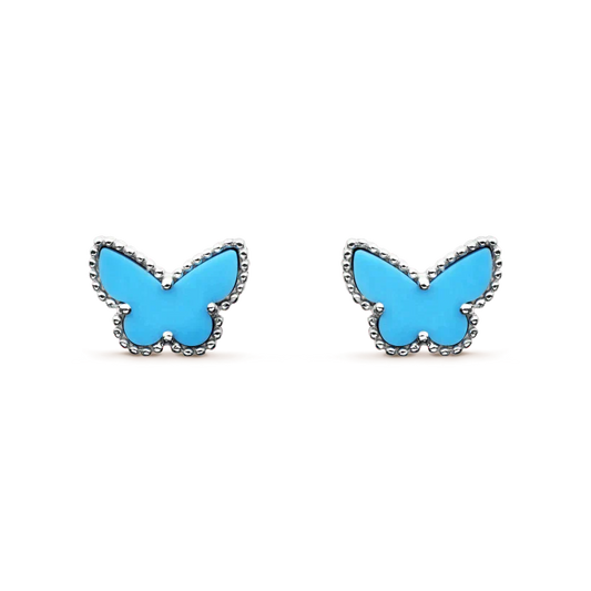 [Luxery]BUTTERFLY TURQUOISE EARRINGS SILVER