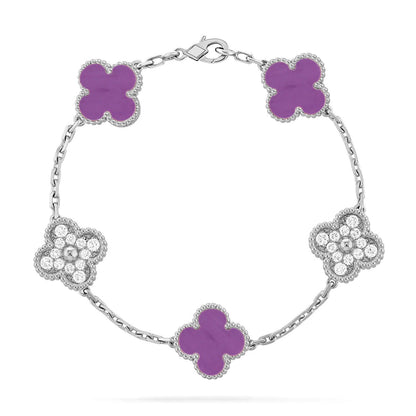 [Luxery] CLOVER 5 MOTIF VIOLET BRACELET COLLECTION