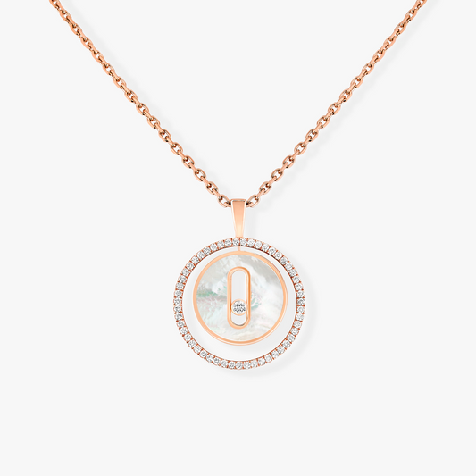 [Luxery]Demo MOVE 1 DIAMOND WHITE MOTHER OF PEARL PINK GOLD DIAMOND NECKLACE