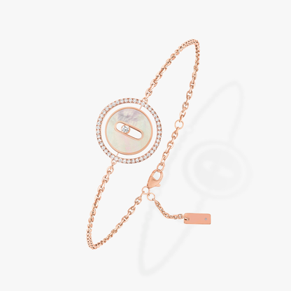 [Luxery]Demo MOVE WHITE MOTHER OF PEARL PINK GOLD DIAMOND BRACELET