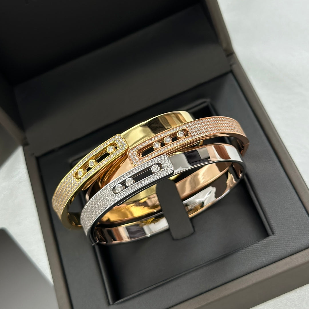 [Luxery]Move Noa Rose Gold Pavé Diamond Bangle Bracelet
