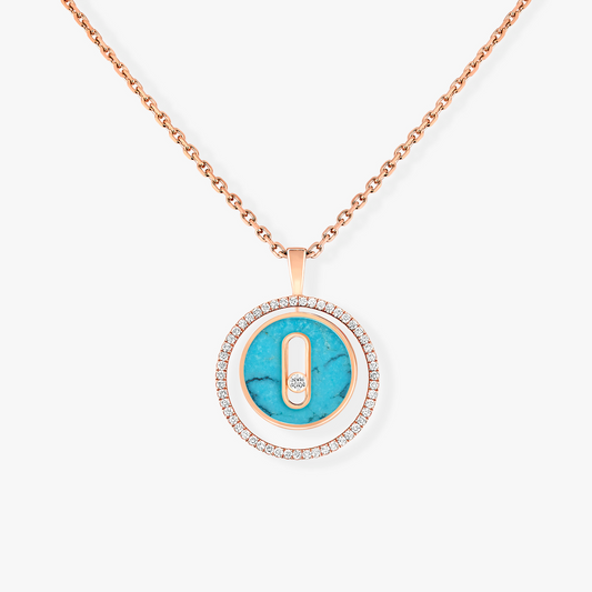 [Luxery]Demo MOVE 1 DIAMOND TURQUOISE PINK GOLD DIAMOND NECKLACE