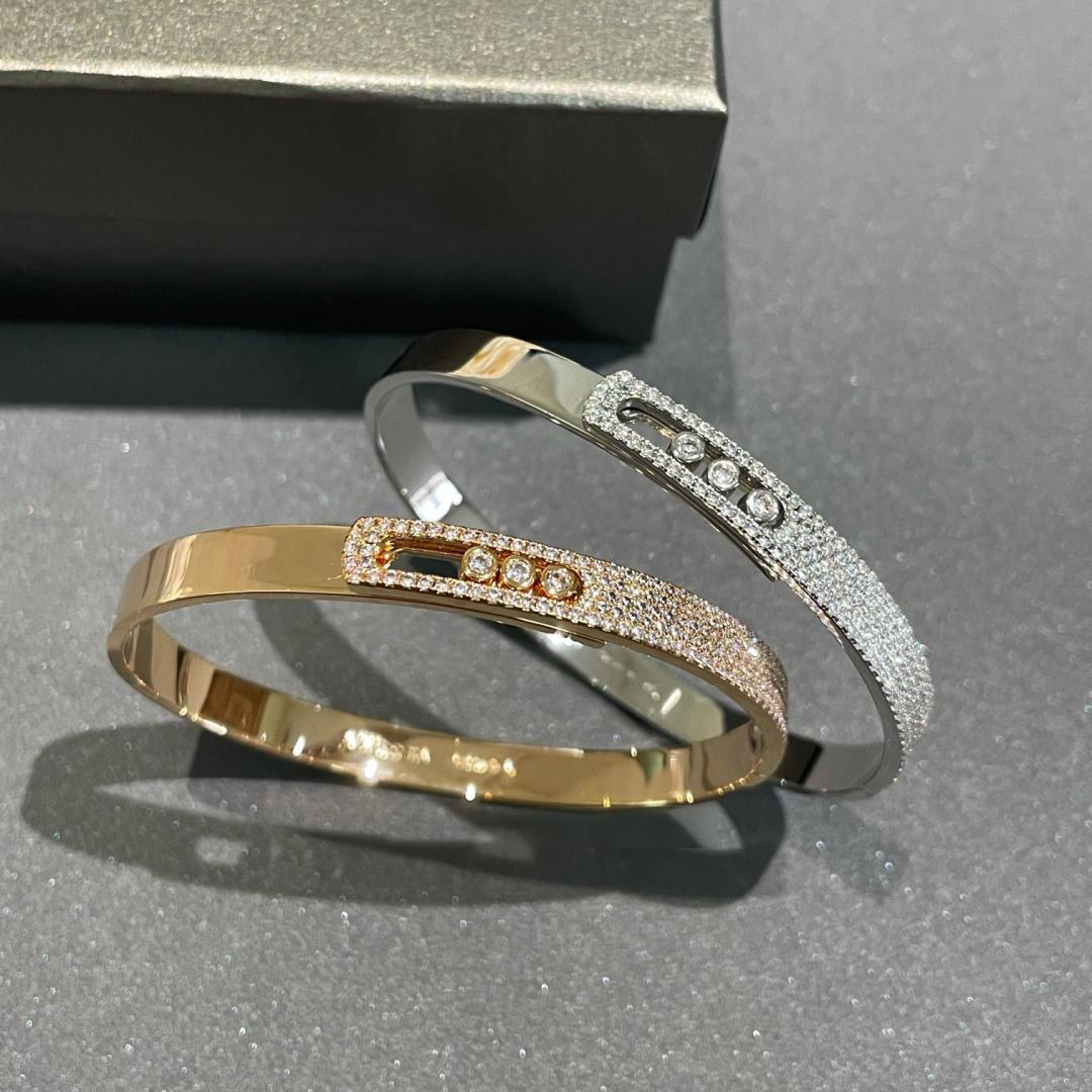 [Luxery]Move Noa Rose Gold Pavé Diamond Bangle Bracelet