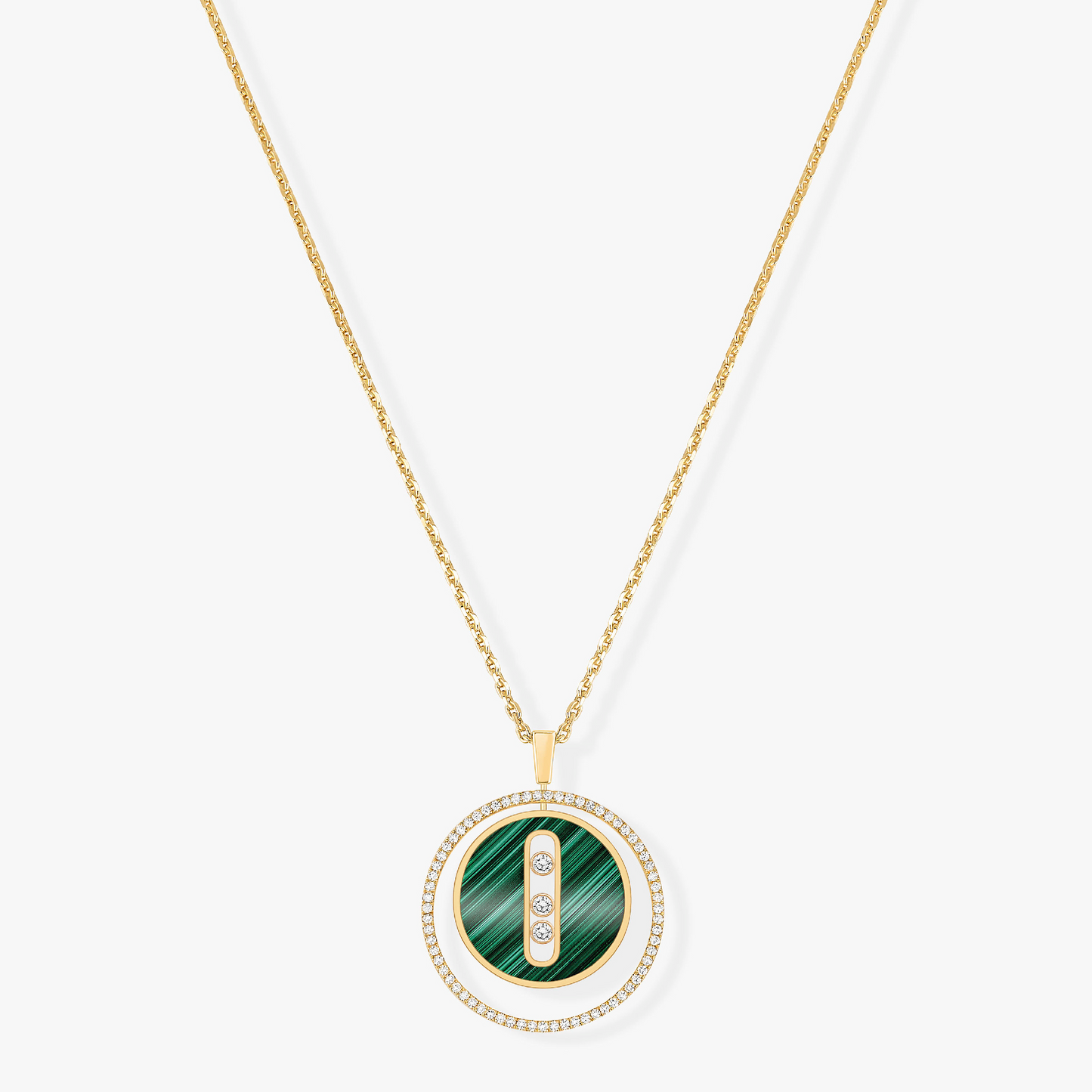 [Luxery]Demo MOVE 3 DIAMOND MALACHITE GOLD DIAMOND NECKLACE
