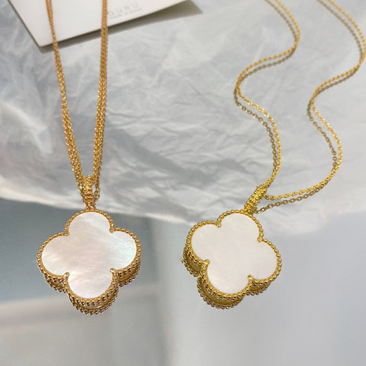 [Luxery]CLOVER 25MM MOP LARGE PENDANT NECKLACE