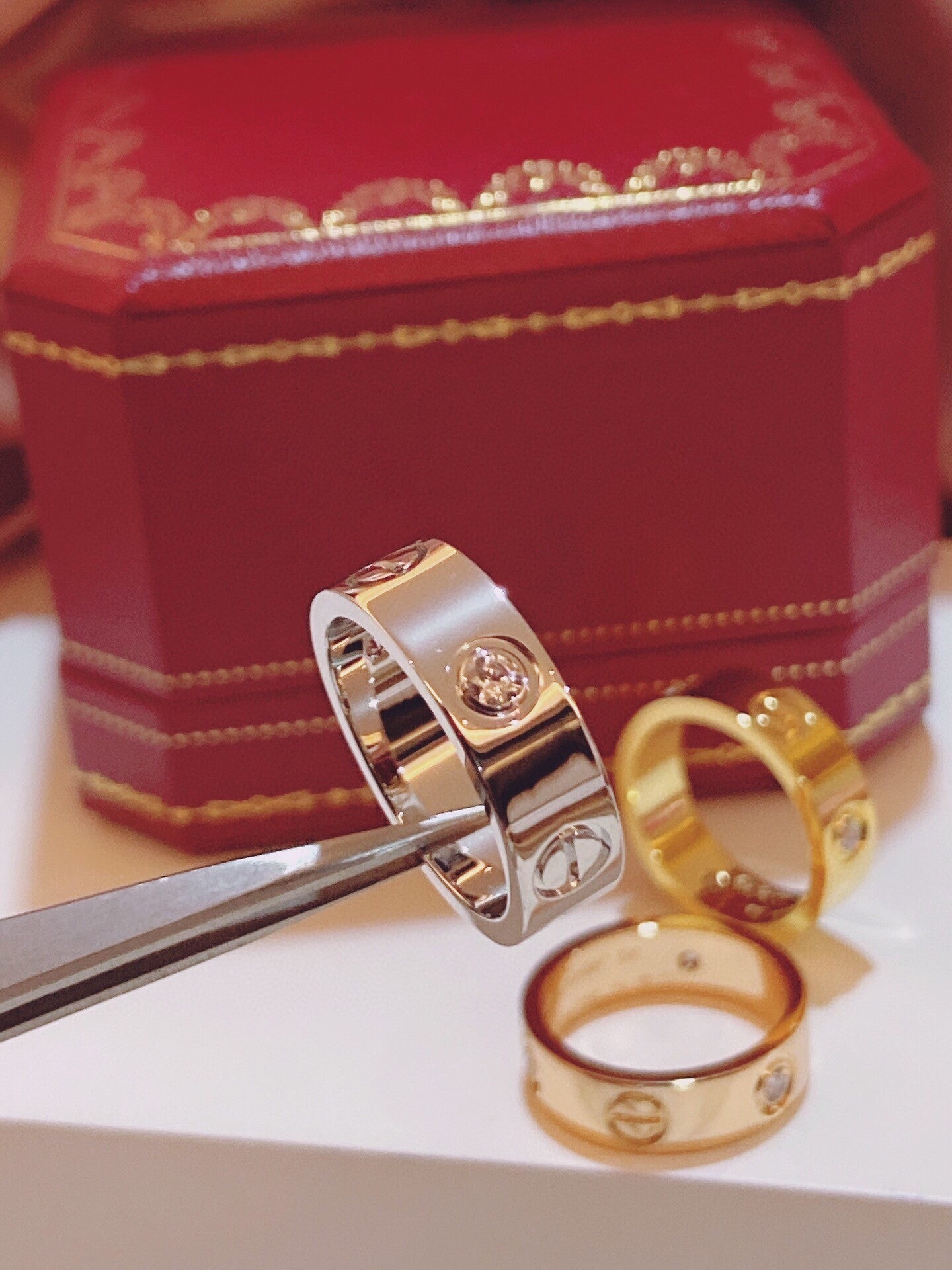 [Luxery]Three-Diamond Ring