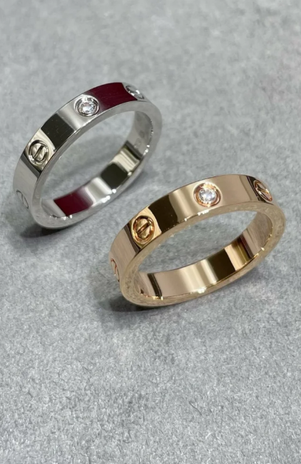 [Luxery]LOVE RING 4MM 1 DIAMOND SILVER