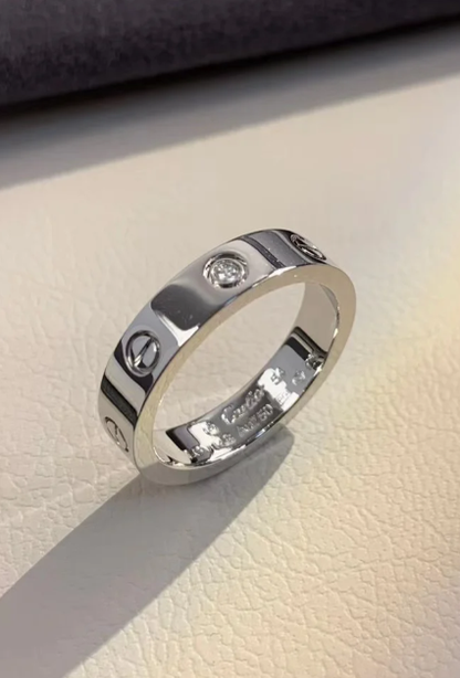 [Luxery]LOVE RING 4MM 1 DIAMOND SILVER