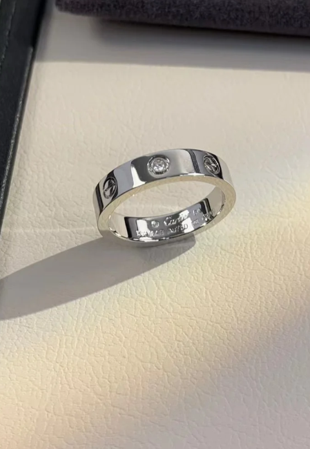 [Luxery]LOVE RING 4MM 1 DIAMOND SILVER