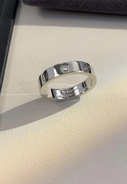 [Luxery]LOVE RING 4MM 1 DIAMOND SILVER