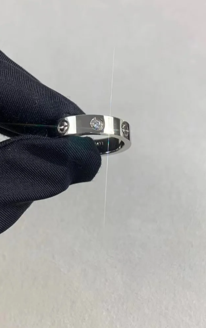 [Luxery]LOVE RING 4MM 1 DIAMOND SILVER