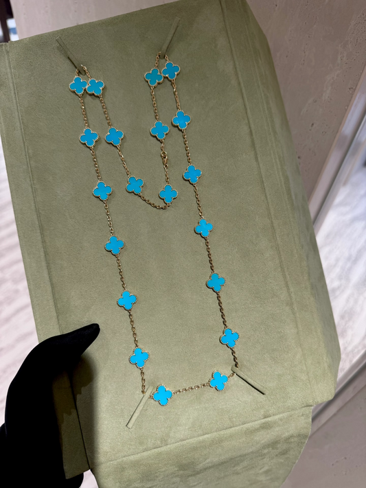 [Luxery]CLOVER 20 MOTIFS TURQUOISE GOLD