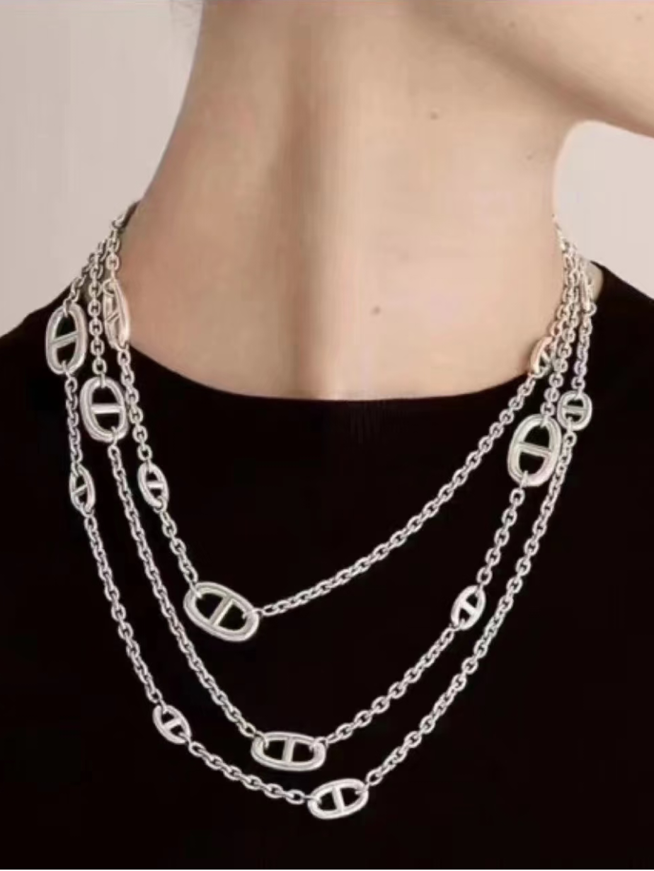 [Luxery]Classic Silver Sweater Chain