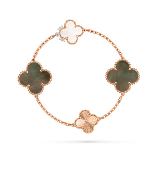 [Luxery]DETACHABLE CLOVER 15(11+4) FLOWER SILVER NECKLACE SET