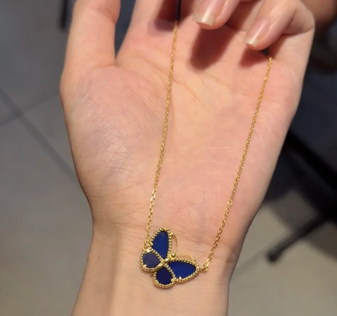 [Luxery]BUTTERFLY BLUE   NECKLACE