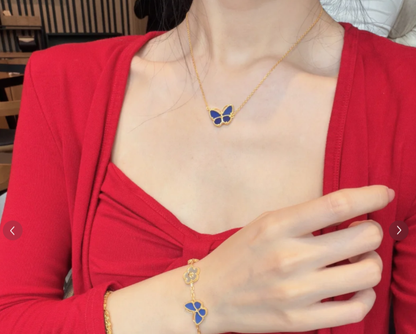 [Luxery]BUTTERFLY BLUE   NECKLACE