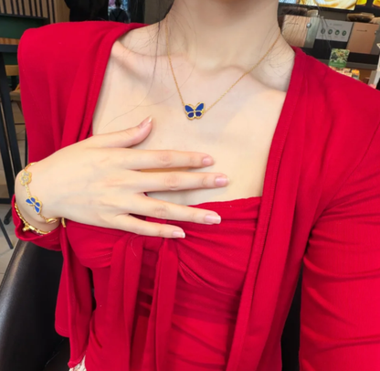 [Luxery]BUTTERFLY BLUE   NECKLACE