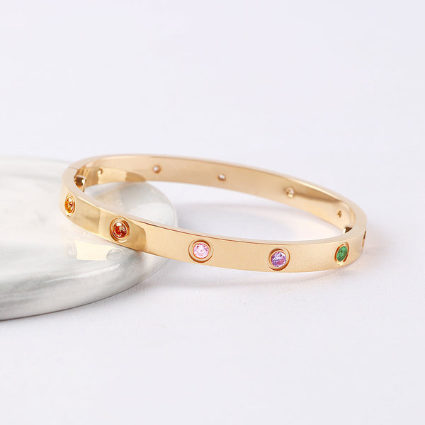 [Luxery]2026 NEW 6.1MM COLORED GEMSTONE BRACELET